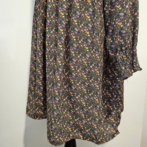 ONLY Jacqueline de Yong Piper Ditsy print floral smock dress long sleeve sz. 8 - Picture 6 of 12